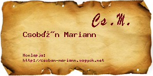 Csobán Mariann névjegykártya