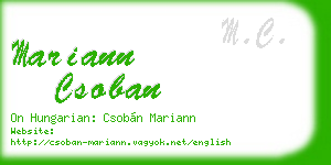 mariann csoban business card